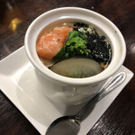 日本酒Dining 根岸 川木屋 - 冷製茶碗蒸し。具材たっぷりで贅沢！