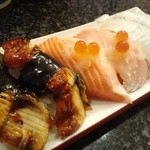 地魚握り　とっつぁん寿司 - うなぎ、とろサーモン、えんがわ