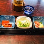 五代目 野田岩 - 鰻の煮凝り　菜の花のおひたし　ホタルイカの酢味噌添え