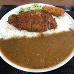 モンゴルカレーまるお - ロースカツカレー　クリームコロッケ(1ケ)トッピング　大盛