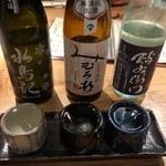 Izakaya Senkichi - 日本酒三種飲み比べセット1,000円