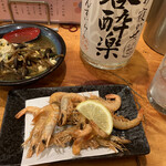 おぎ野 - 土筆の卵とじとアカシャ唐揚げ