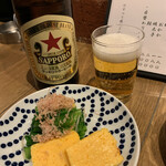 夜ノ森 - 瓶ビールとお通し