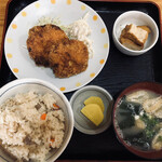 けんちゃんうどん - 日替わり定食（ミンチカツ）600円