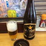 とんとん亭 - キャーーー！！！チンカチンカの冷やっこいルービーがサッポロ黒ラベル！コレはポイント高いぞ！赤星だったら尚良し！！！