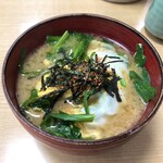 動坂食堂 - ニラ玉落とし汁430円