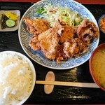 めんどり屋 - 味噌から揚げ定食800円