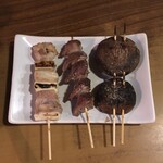 鳥一 - ねぎま・砂ぎも・しいたけ(塩)