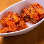 Assortment of two types of kimchi