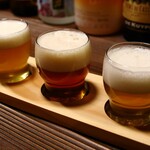 Comparison of 3 types of barreled beer