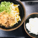 讃岐うどん むらさき - かけうどん＋白ごはん　３９０円