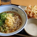 瀬戸うどん - かけそば、小えびと野菜のかき揚げ＆とろろ