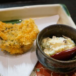 鮨松榮 - 出水の鯵フライ 自家製タルタル