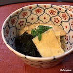 御料理 寺沢 - 煮牡蠣､若芽､お揚げさんの炊合せ