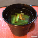 御料理 寺沢 - 青菜と茸の味噌汁