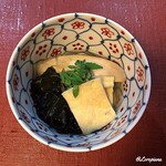 御料理 寺沢 - 煮牡蠣､若芽､お揚げさんの炊合せ