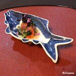 御料理 寺沢 - 赤貝と子持ち昆布の葉山葵和え