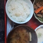 鶴の湯温泉 - ご飯とお味噌汁