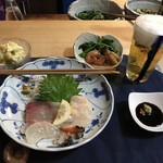 魚菜や - ☆本日はコースにつき、刺身を準備していただきました。