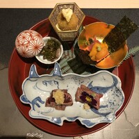 肉割烹ふたご THE JUNEI HOTEL KYOTO - 八寸 和牛の彩り盛り合わせ