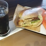 サンマルクカフェ - ランチバーガー(Sアイスコーヒー/チョコクロ/グリルチキンバーガー)(620円+税)