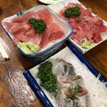 大番 - 鮪ぶつぎり 350円、いわしさしみ 350円も旨し！
