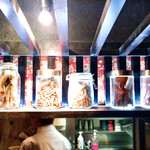 鶏Soba 座銀 - カウンター上部