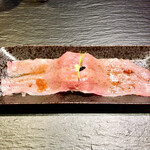 鶏Soba 座銀 - 肉寿司（2貫） 300円