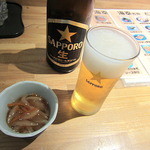 海鮮味処 海幸 - 瓶ビールとお通し