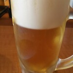 久兵衛屋 - 半額生ビール 一杯目 クレーム入れましたがぼったくられました(笑)