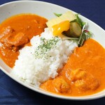 有明亭 - スパイスとバターチキンのあいがけカレー