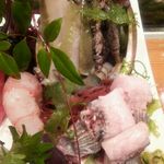 亀喜寿司 - 刺し (ニシン･鮑アワビ･ブドウ海老)