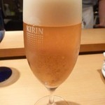 ラ キュイジーヌ ド カワムラ - 先ずはビールから。 