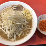 千里眼 - ラーメン 麺100g ショウガ・アブラちょっとのカラアゲマシマシ別皿で 780円