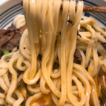 手造りうどん 楽々 - 麺のアップです。（2020.3 byジプシーくん）