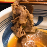 手造りうどん 楽々 - 和牛肉のアップです。（2020.3 byジプシーくん）