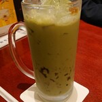 amayaazabusabou - 抹茶黒糖寒天ラテ  ストローで吸える大きさの寒天が入っています