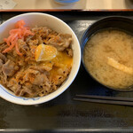 松屋 - 牛めしミニ、お味噌汁