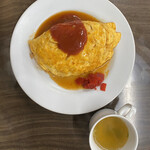 角屋食堂 - オムライス@650、写真の感じよりボリュームがあります。