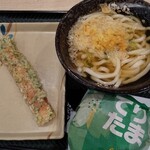 はなまるうどん イトーヨーカドー大船店 - かけうどん小  150円  ちくわ天  100円  てりたま  340円