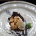 津の守坂 小柴 - 車海老の焼霜　原木椎茸