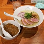 麺屋 六感堂 - ミニチキンカレー＋山椒鴨ラーメン（しお）