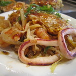 広島流お好み焼き 秀 - シーフード　（イカ・エビ入り）　そば入り