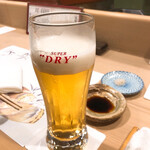 うを徳 - 生ビールと白ワインで乾杯