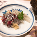 うを徳 - 能登七尾湾の鰯の刺身とうどの千切り