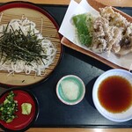 Towarisoba Yura - 2020年2月　舞茸天そば（更科）　1100円