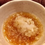 焼鳥 酉たけ - お通し2 いつもの鬼おろし　ゆずポンです