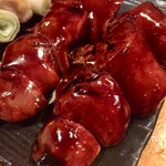 焼鳥 酉たけ - お任せ5本盛り後半はレバー　タレとの相性抜群です