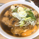 一由そば - ゲソ天蕎麦大盛り＋生卵＋ちくわてん天