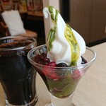 Ohashi Kafe Gasuto - 北海道ソフトの宇治抹茶サンデー